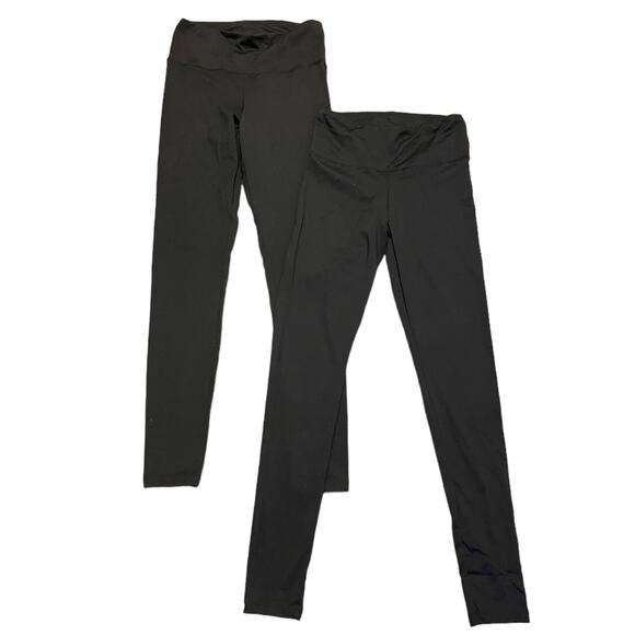 Felina Black 2 Pairs Wide Waistband Sueded Leggings Size Small - Picture 1 of 1